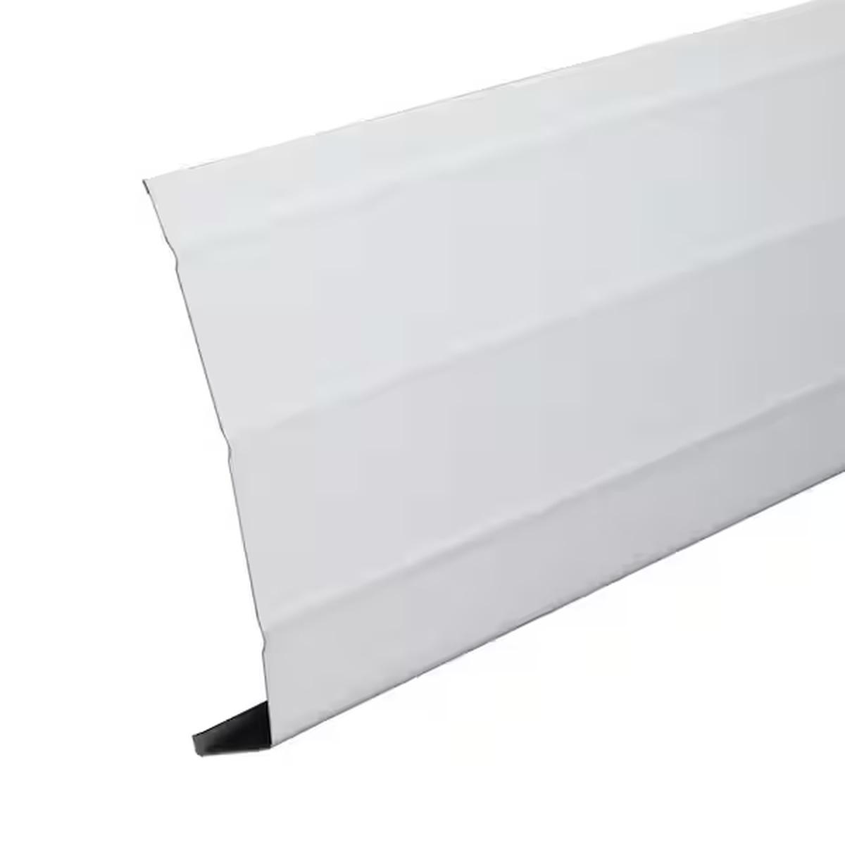 Fascia White Alum 8"X12' Ribbed