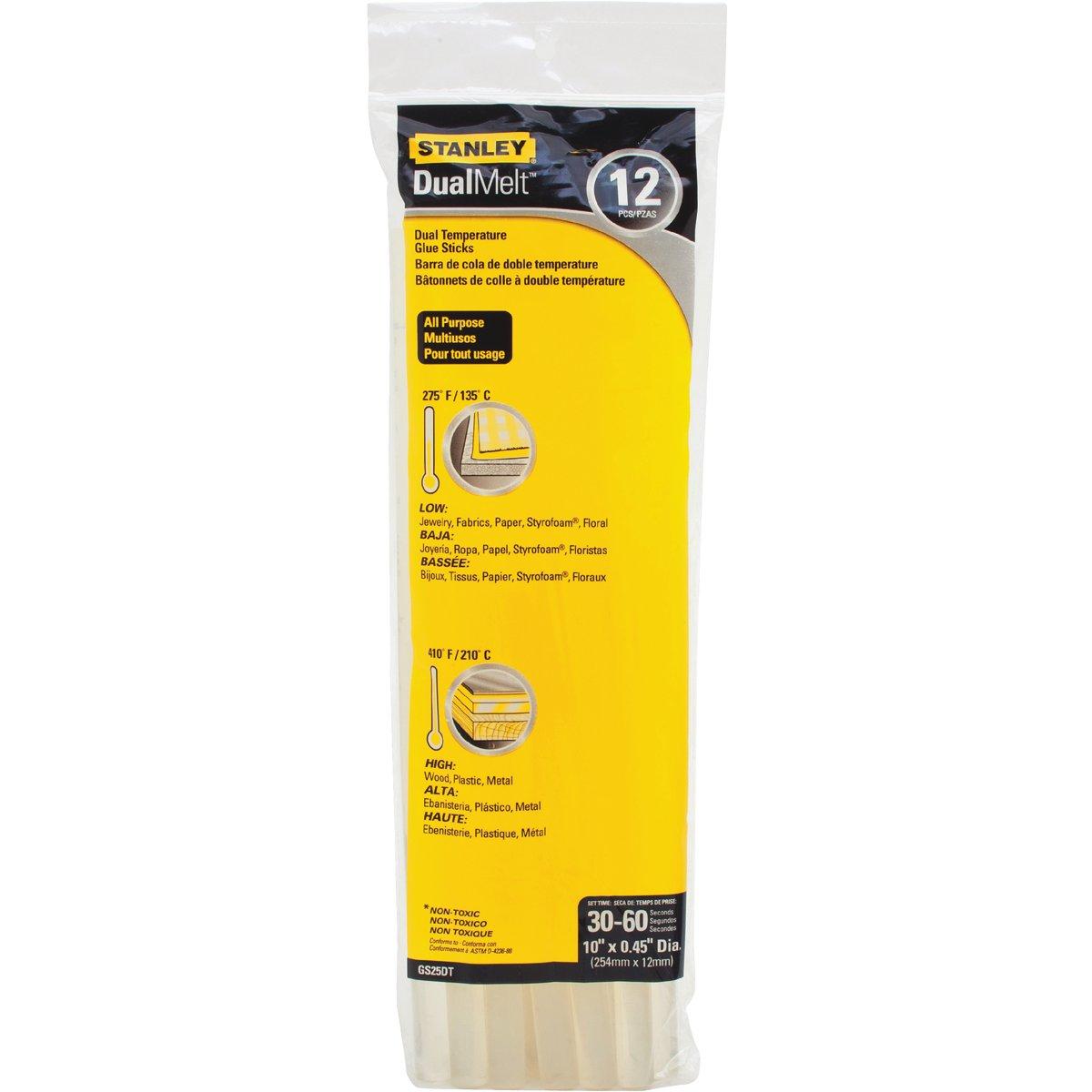 STANLEY GS25DT Glue Stick, Resin, Clear, 12 Pack