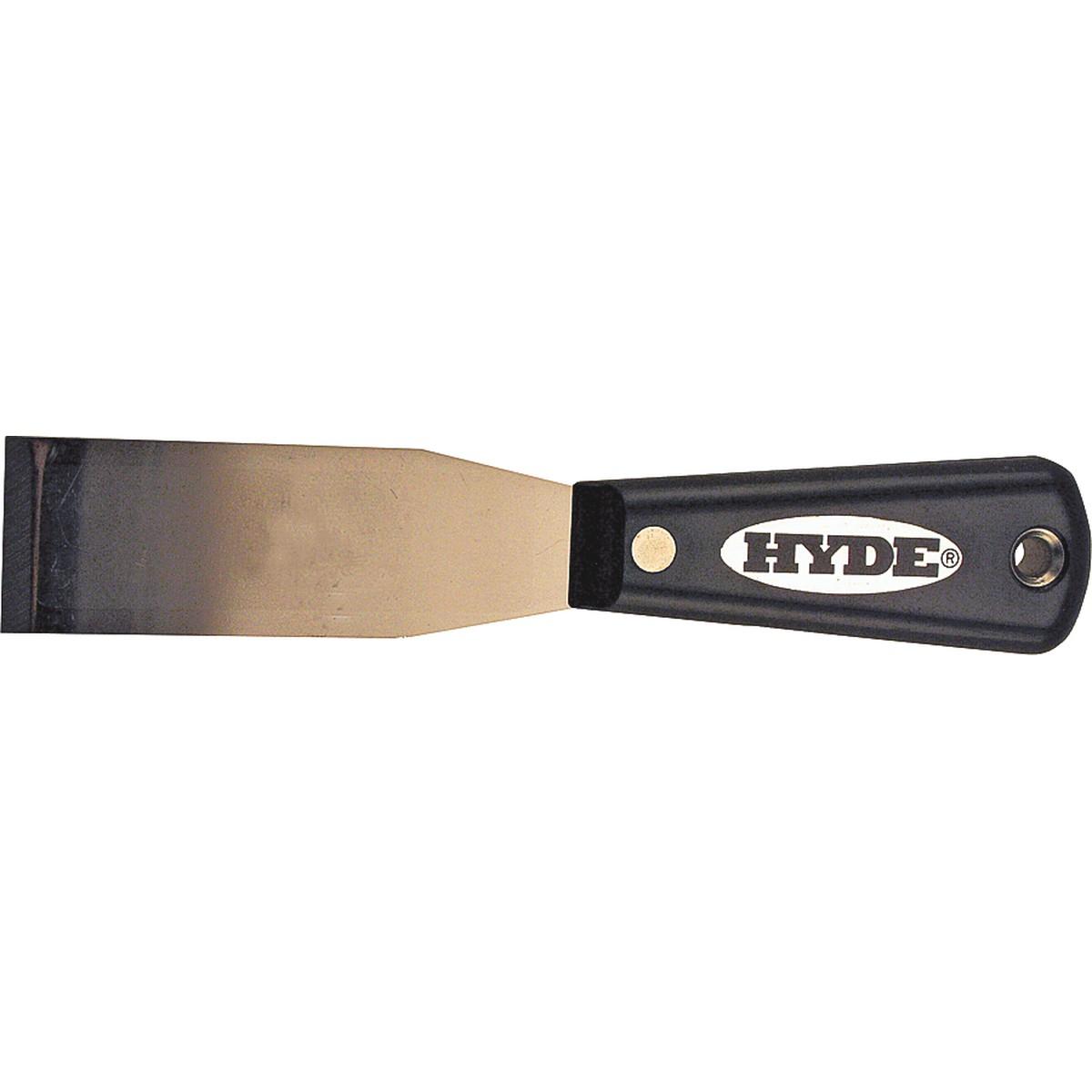 Hyde Black & Silver Series 2200 Putty Knife, 1-5/16 in W Blade, HCS Blade, Nylon Handle