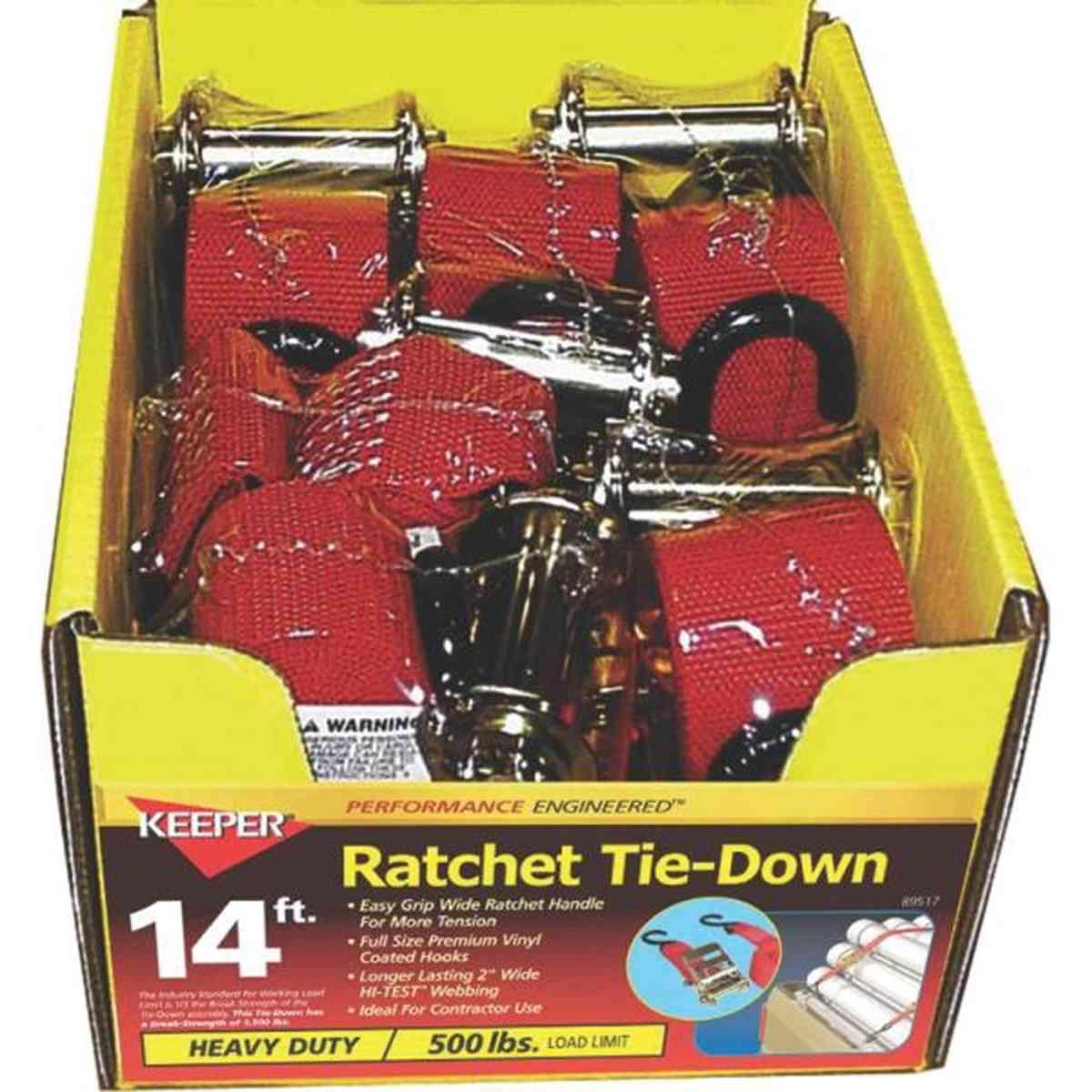 Keeper 05517 14' x 2" Gray Tie-Down S-Hook 500lbs