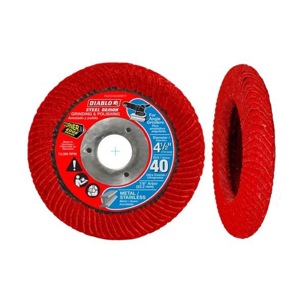 4-1/2 in Steel Demon Corner-Edge Flap Disc 40 Grit Ultra Coarse Type 29