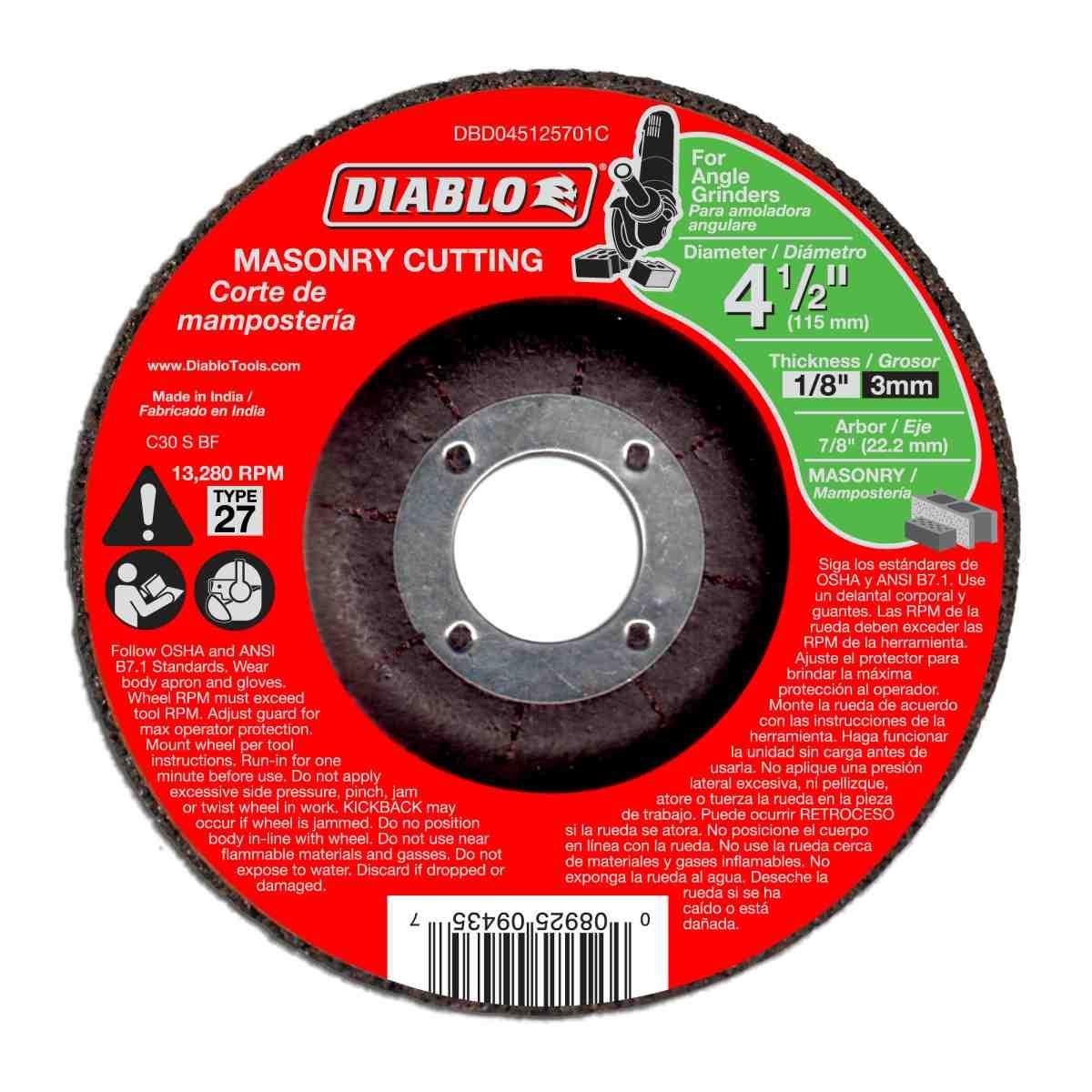 4-1/2 in. Masonry Cut Off Disc - Type 27