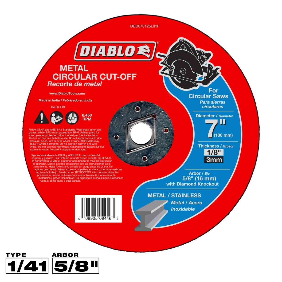 7 in. Metal Circular Cut Off Disc