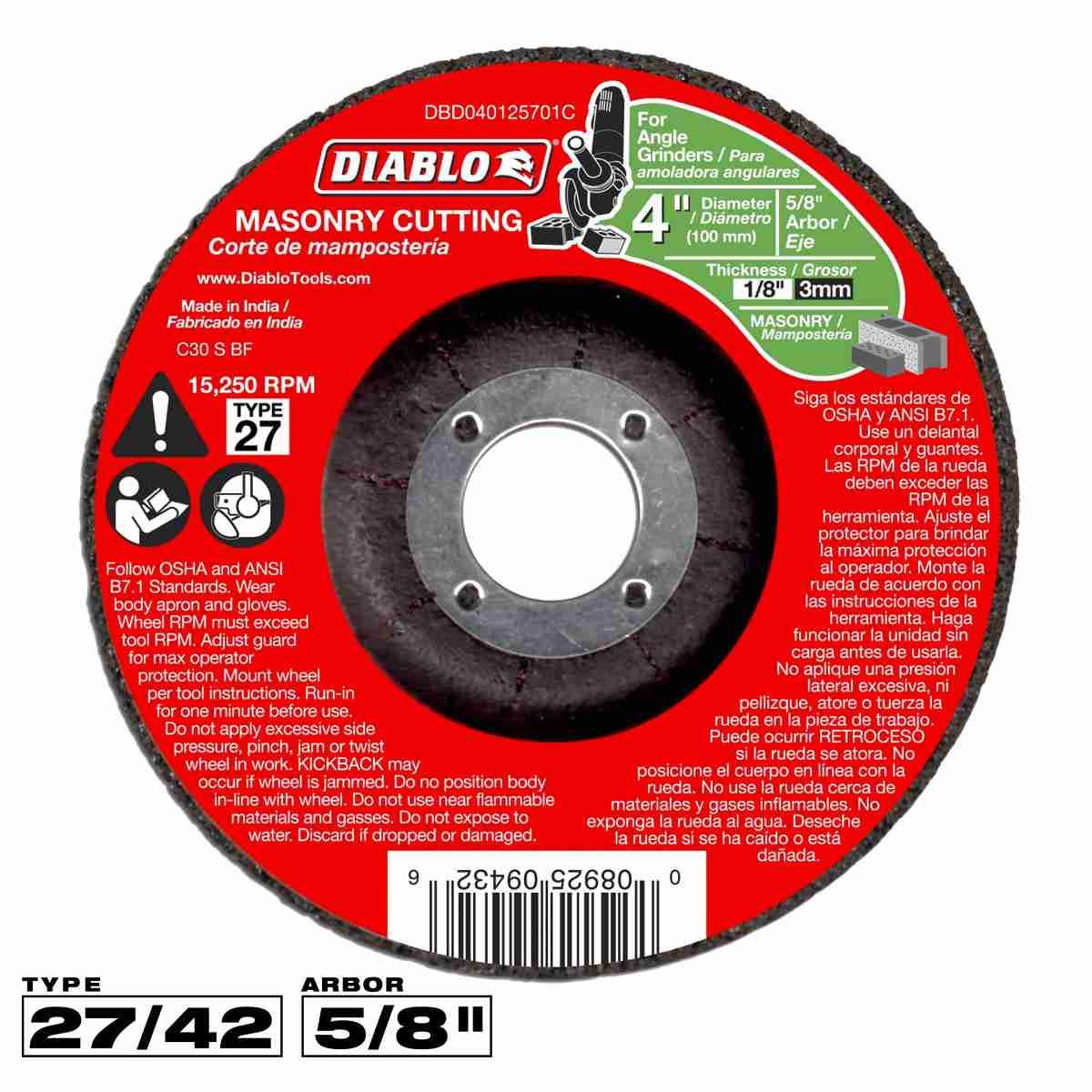 4 in. Metal Cut Off Disc - Thin Kerf