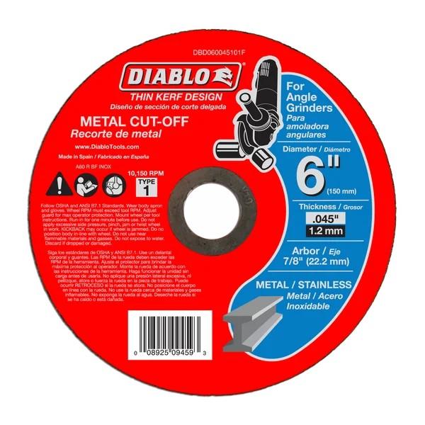 6 in x .045 in x 7/8 in Metal Cut-Off Disc Thin Kerf