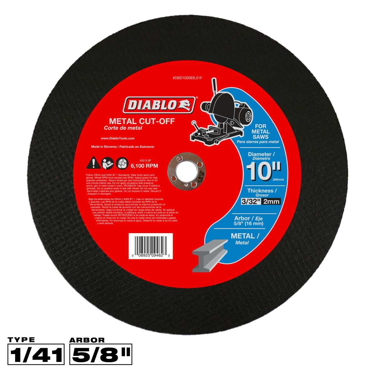 10 in. Metal Cut Off Disc