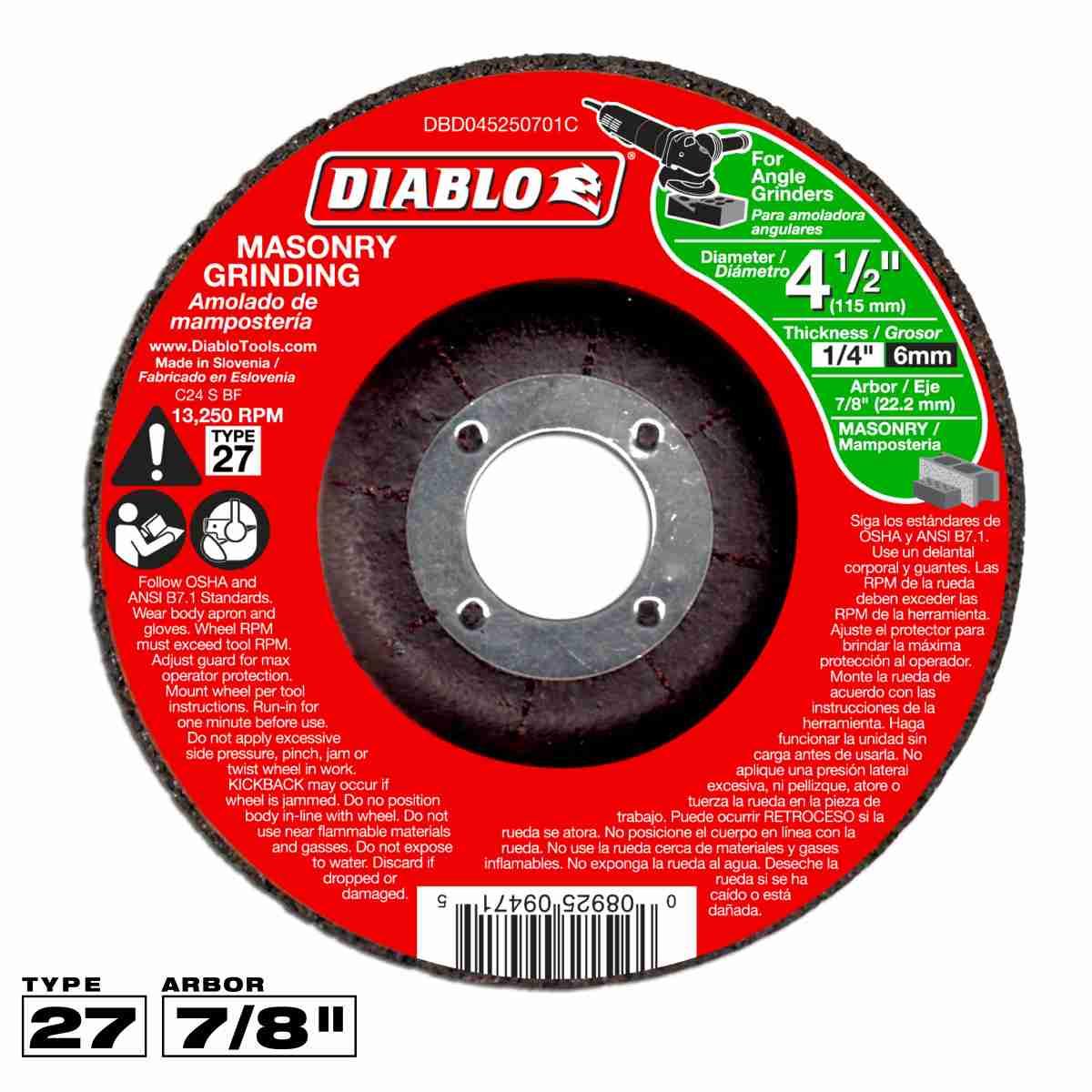 4-1/2 in. Masonry Grinding Disc - Type 27