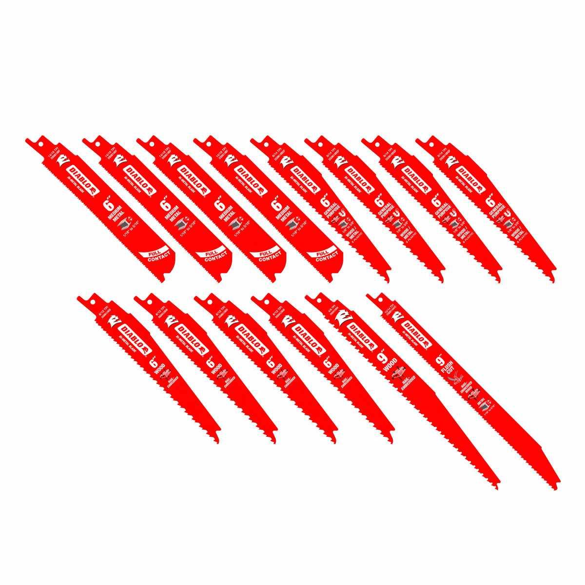14 pc Nail-Embedded Wood and Metal Demolition Recip Set