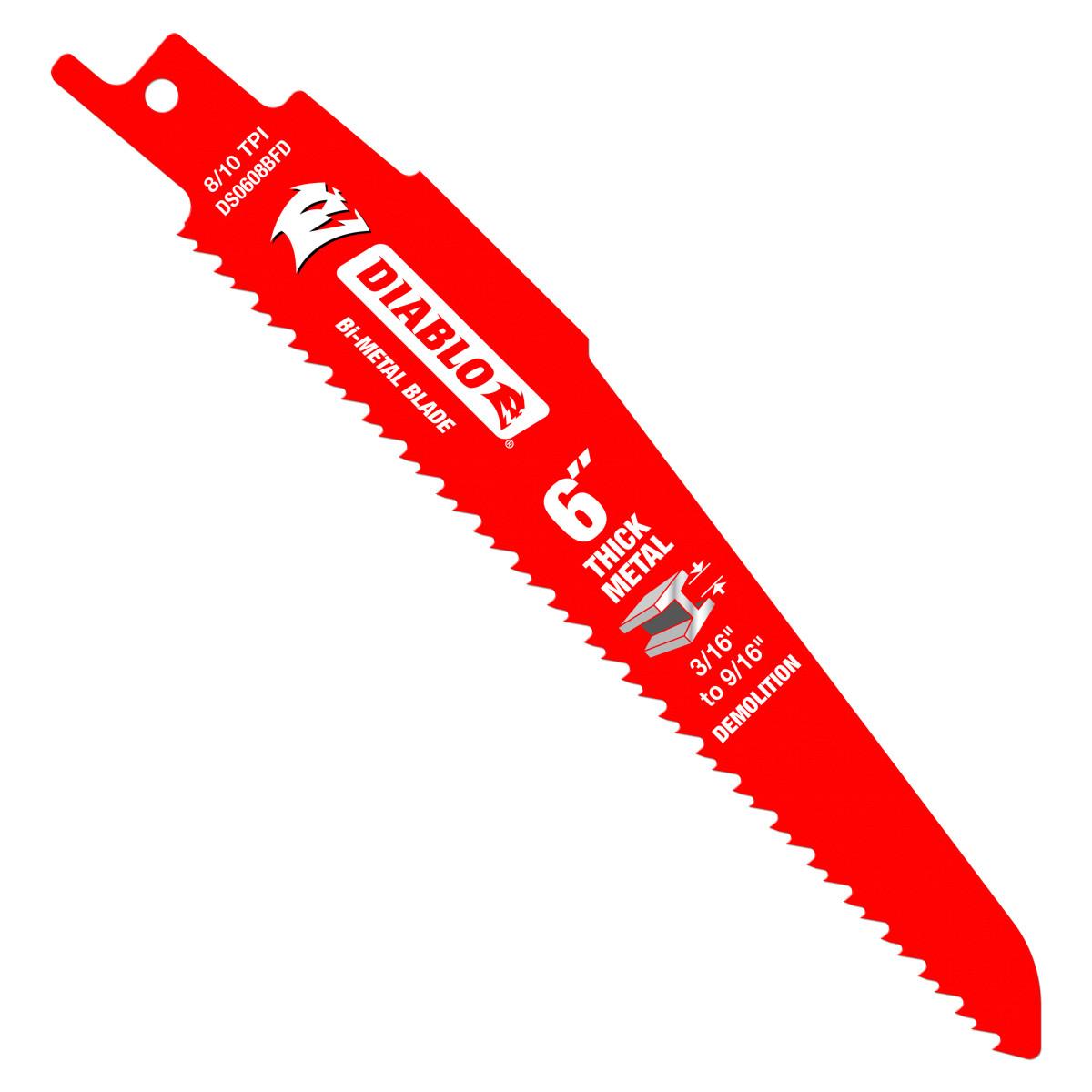 6 in. Bi-Metal Recip Blade for Thick Metal/Demolition (3/16 in. to 9/16 in.) (5-Pack)