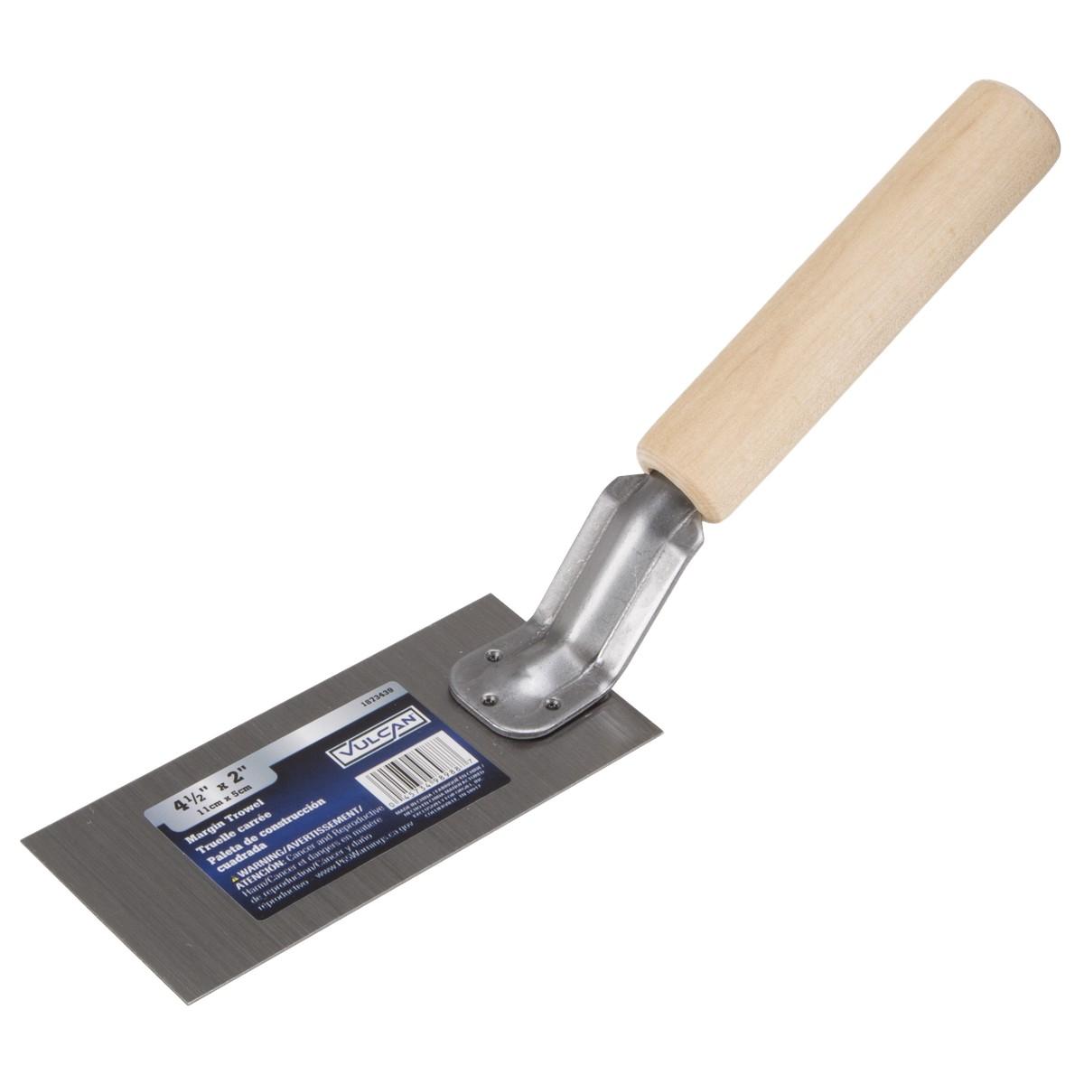Vulcan PT-120233L Margin Trowel, 4-1/2 in L Blade, 2 in W Blade, Ergonomic Handle