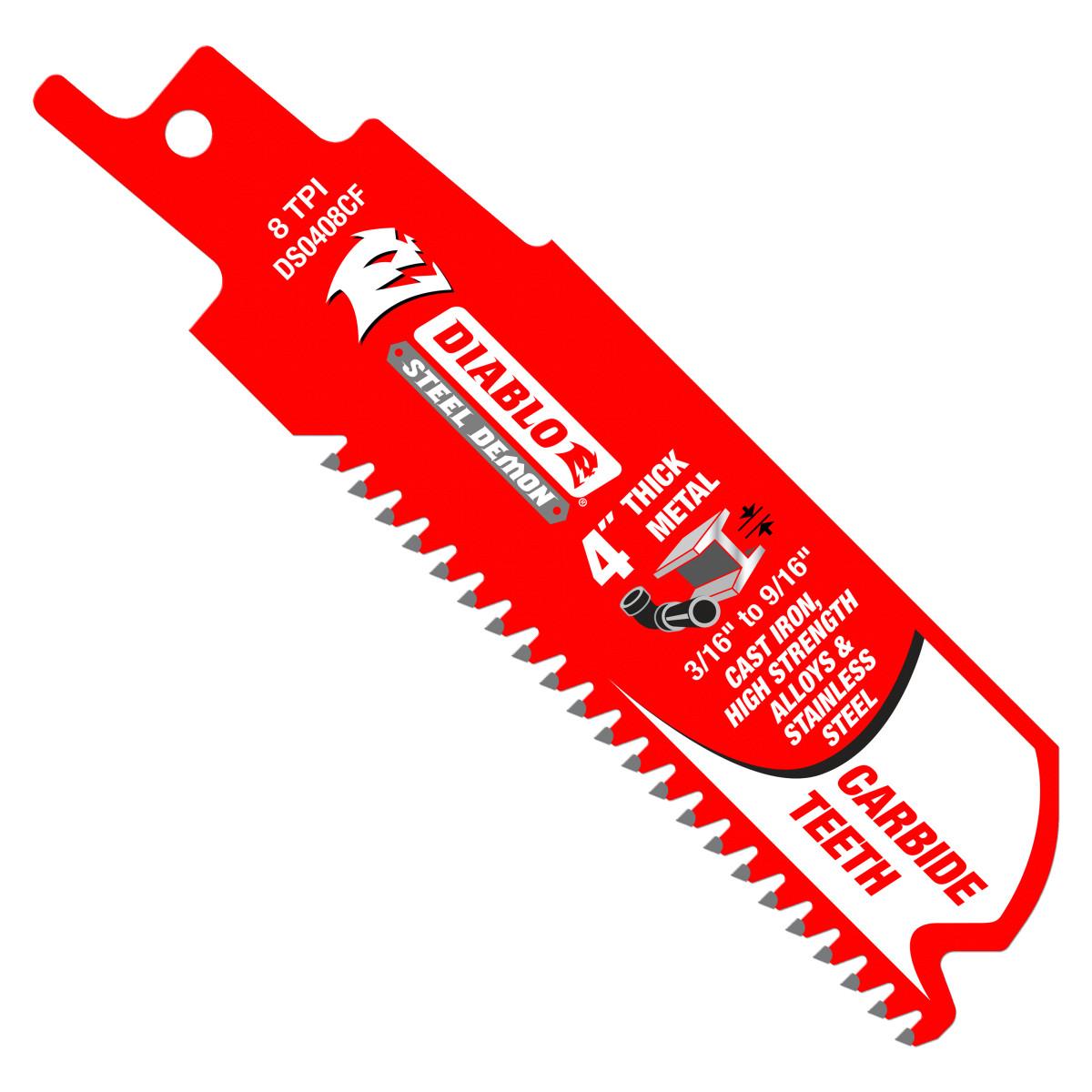 4 in. Steel Demon Carbide Recip Blades for Thick Metal (3/16 in. - 9/16 in.) Cutting