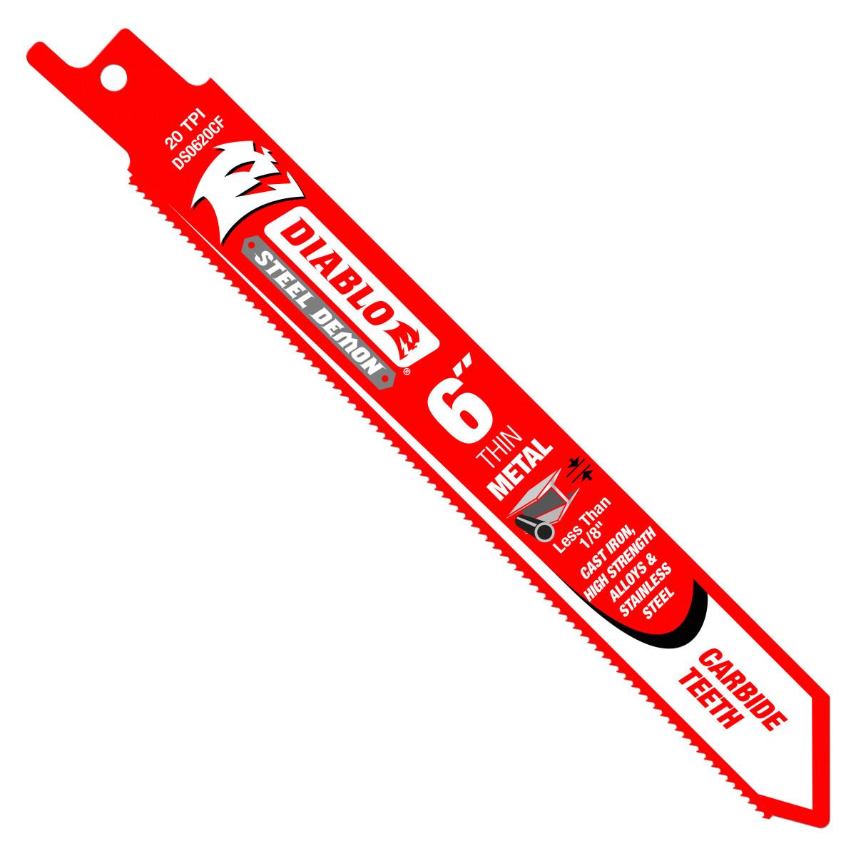 6 in. Steel Demon Carbide Recip Blades for Thin Metal (less than 1/8 in.) Cutting