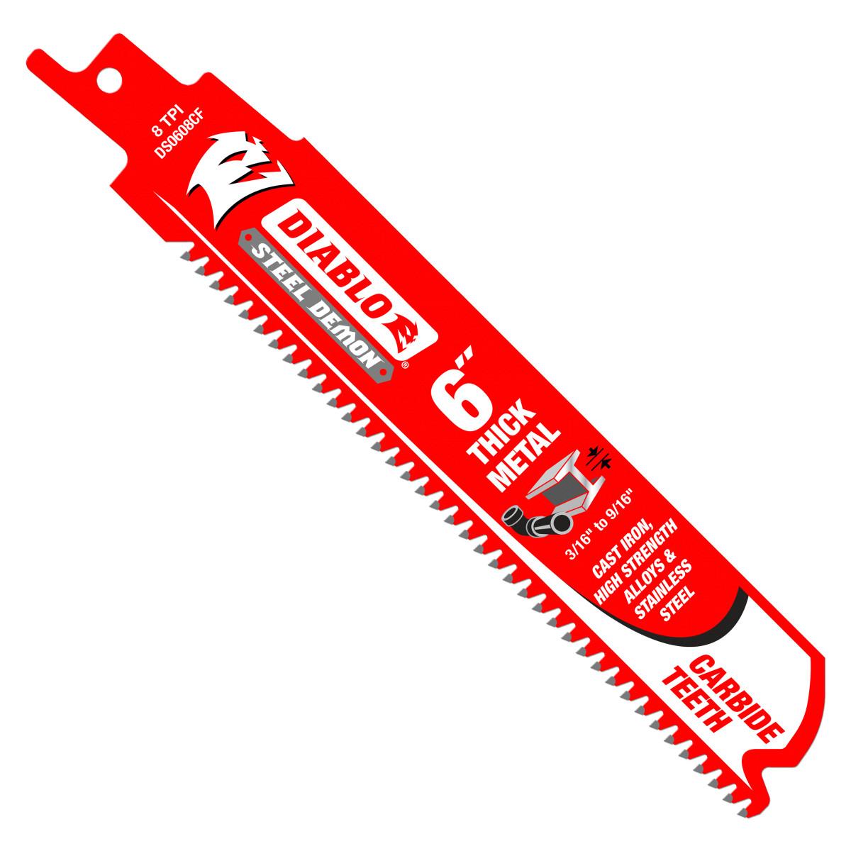 6 in. Steel Demon Carbide Recip Blades for Thick Metal (3/16 in. - 9/16 in.) Cutting (3 Pack)