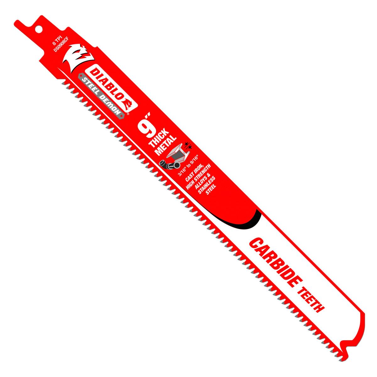 9 in. Steel Demon Carbide Recip Blades for Thick Metal (3/16 in. - 9/16 in.) Cutting (3-Pack)
