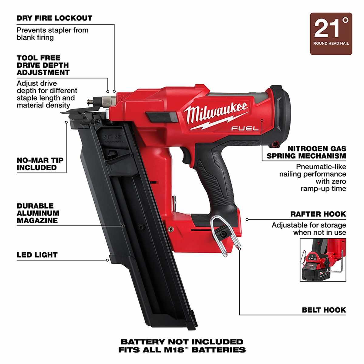 M18 Fuel 21 Deg Framing Nailer Alt #2