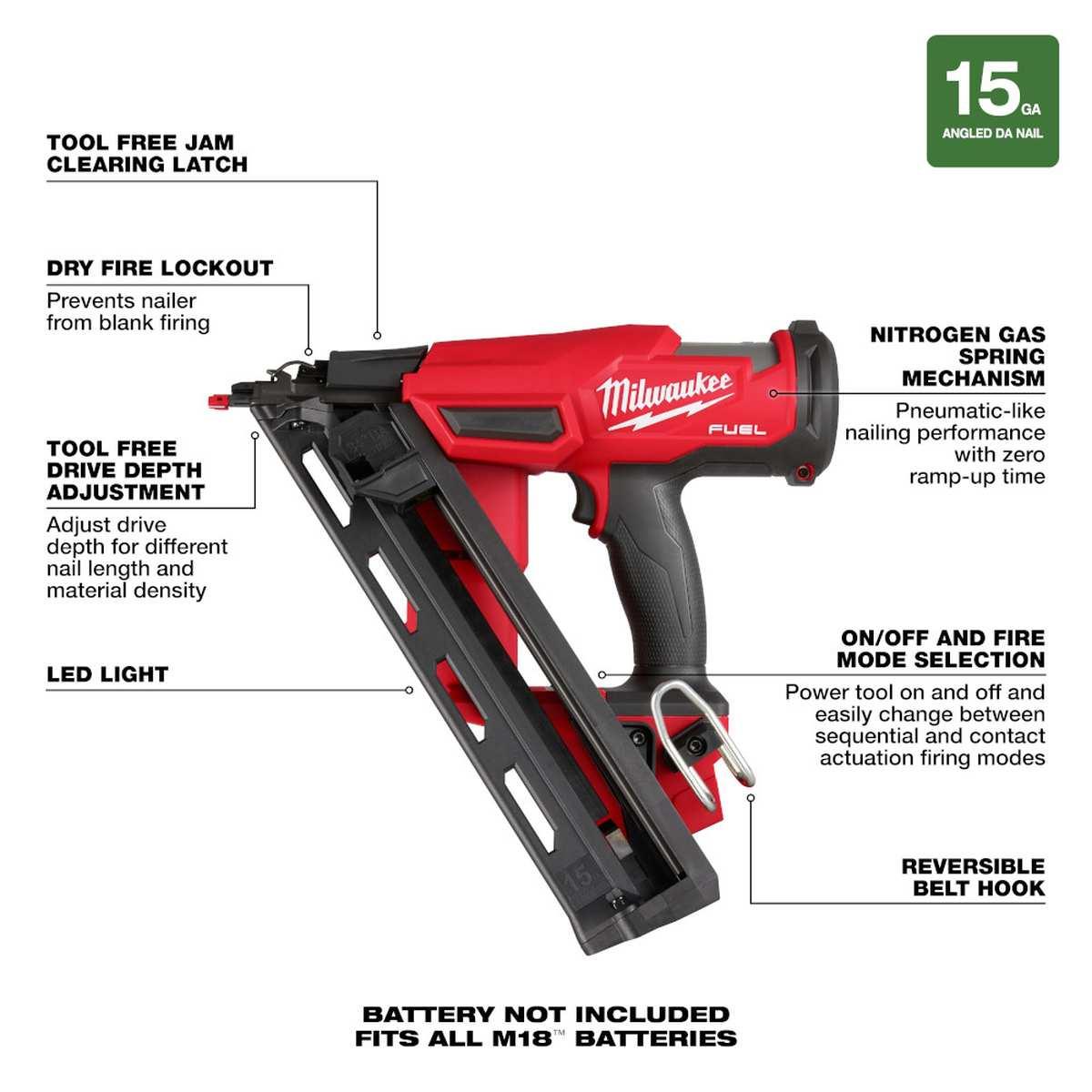 M18 Fuel 15 Gauge Finish Nailer Alt #2
