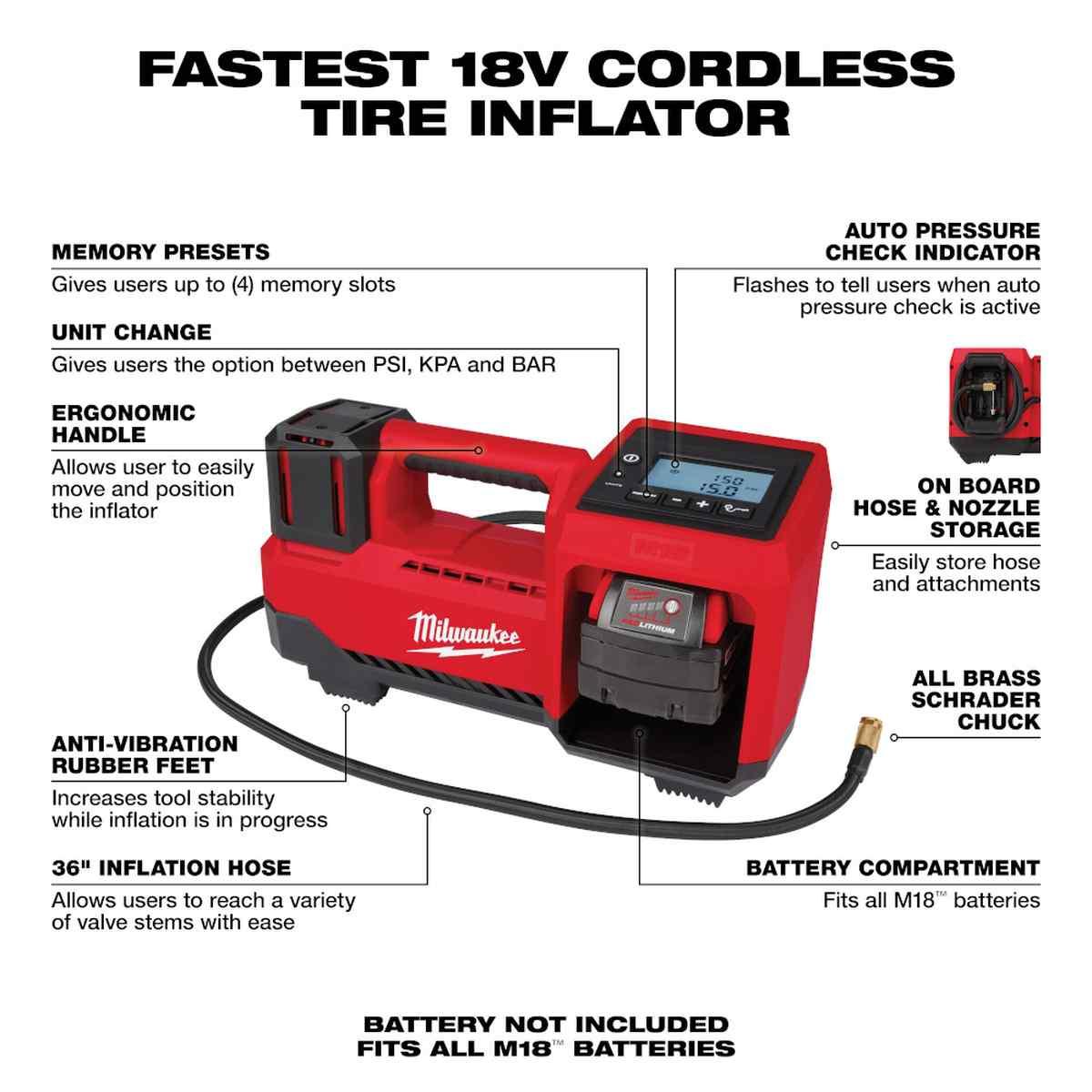 M18  18V Cordless Tire Inflator Alt #4