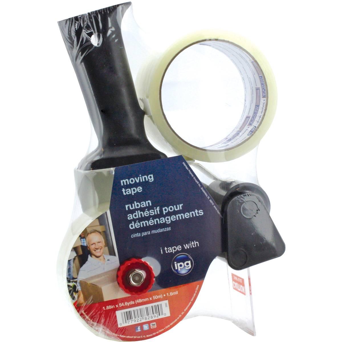IPG 2892 Packaging Tape Dispenser, 54.6 yd L, 1.88 in W, Polypropylene Backing, Clear