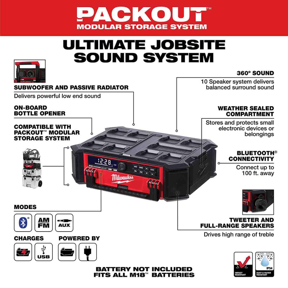 M18 Packout Radio + Charger Alt #5