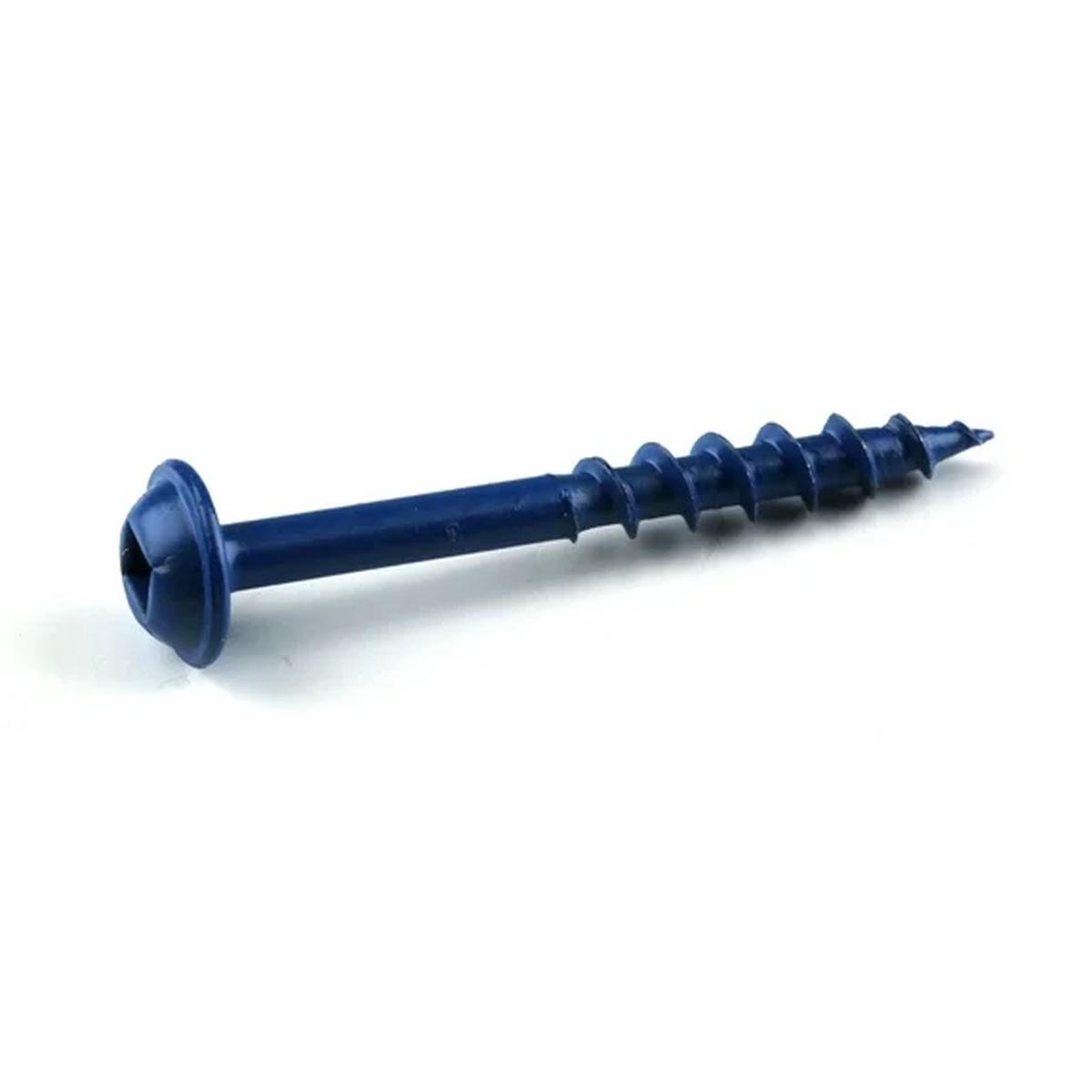 Kreg Blue-Kote SML-C150B-100 Pocket-Hole Screw, #8 Thread, 1-1/2 in L, Coarse Thread, Maxi-Loc Head, Square Drive, Steel