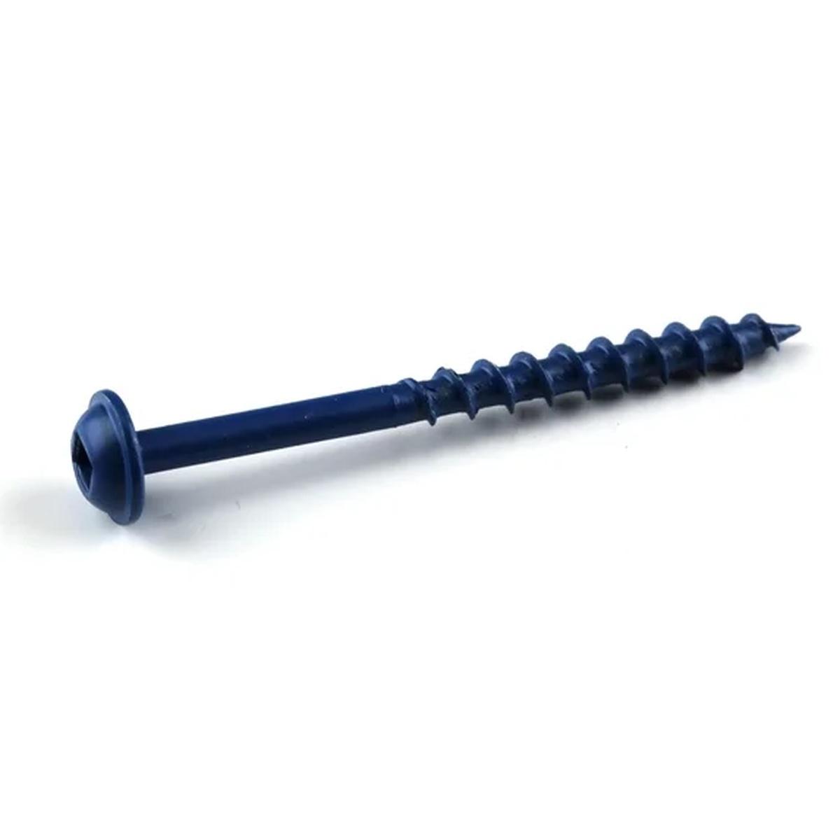 Kreg Blue-Kote SML-C2B-50 Pocket-Hole Screw, #8 Thread, 2 in L, Coarse Thread, Maxi-Loc Head, Square Drive, 50/PK