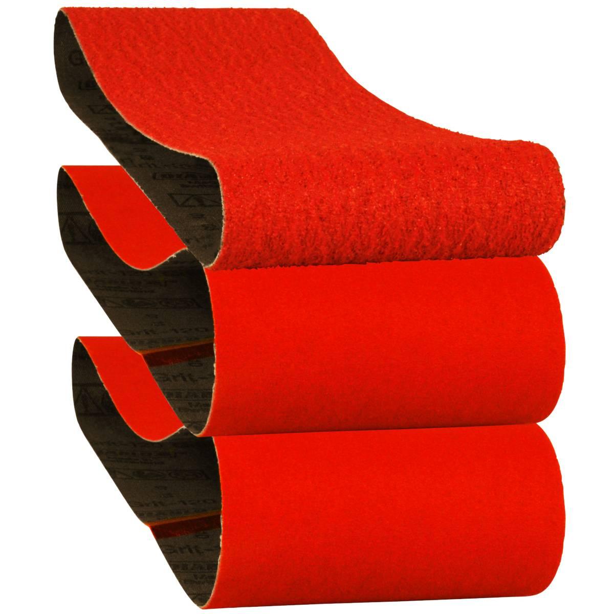 4 x 24-In Sanding Belts Assorted Grits 3 Pack