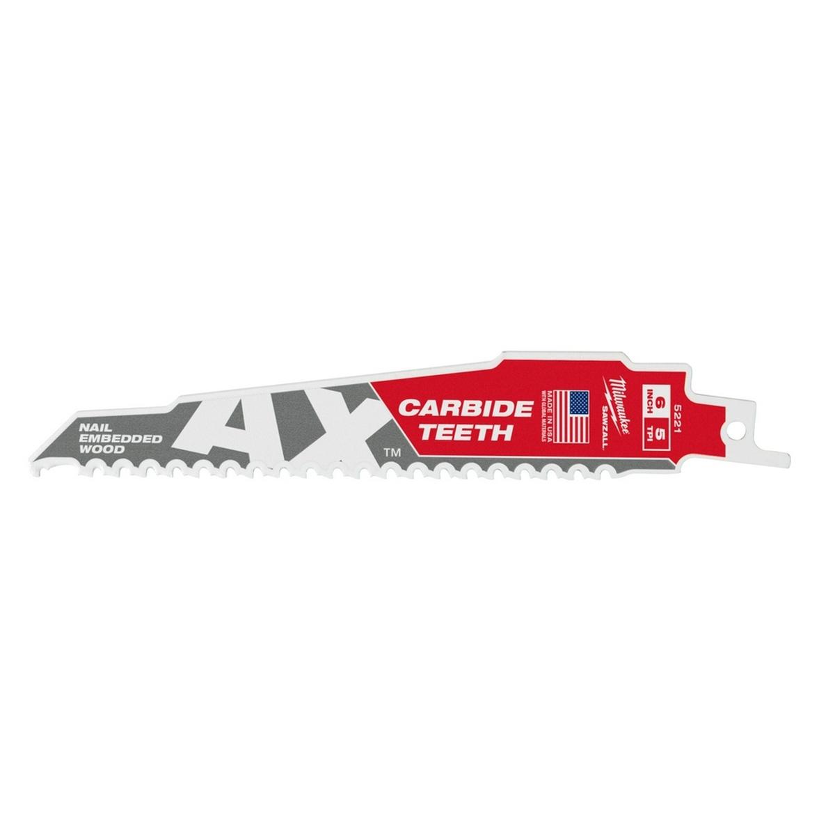 6" Carbide Ax 5Pk Sawzall Blade