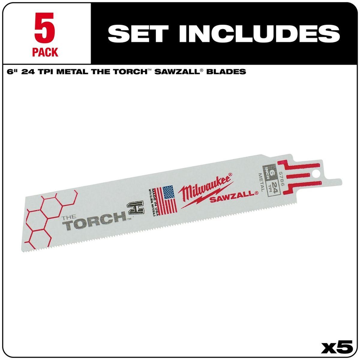 24T 6" Torch Recip Blade 5 Pack ALt #3