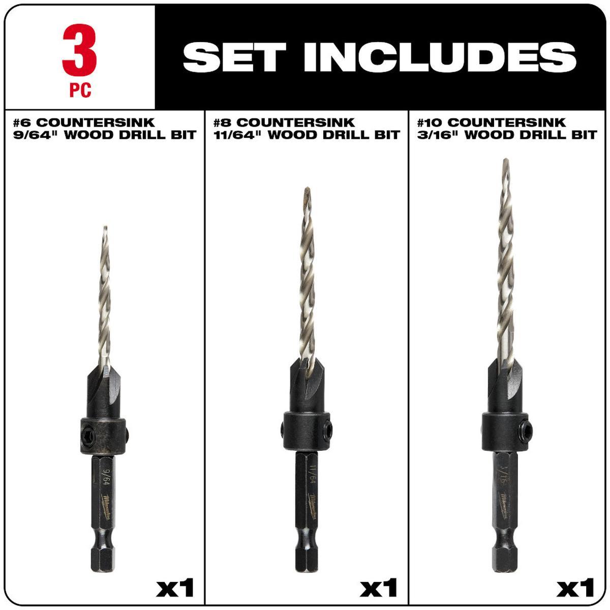 4 Pc Countersink Drill Bit Set Alt #2