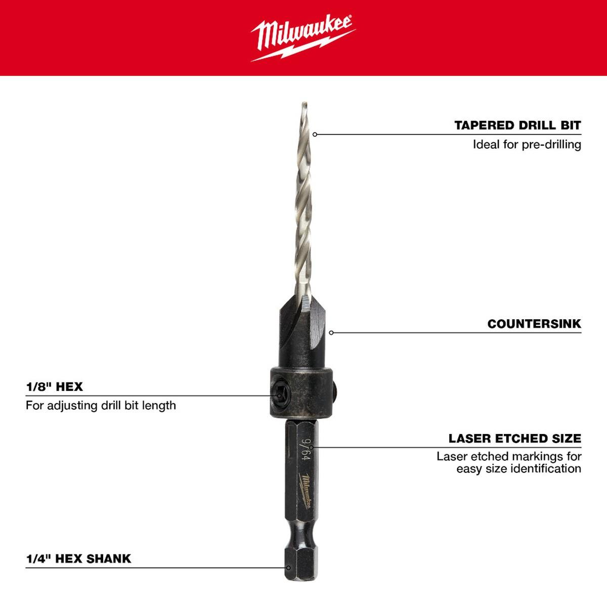 4 Pc Countersink Drill Bit Set Alt #1