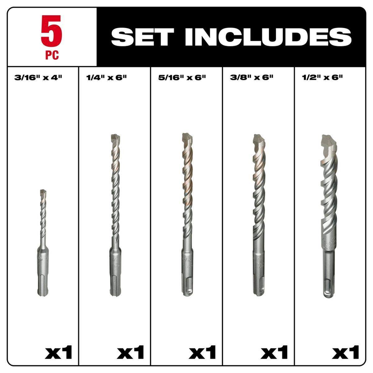 5Pc Sds Bit Assortment Alt #1