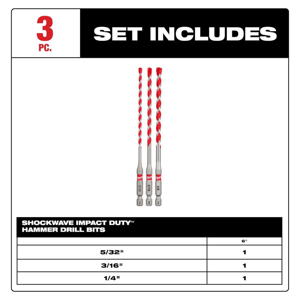 3Pc Shockwave Carbide Hammer Kit Alt #1