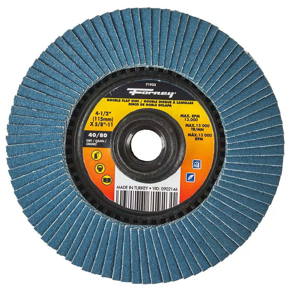 4-1/2 in Double-Sided Flap Disc 40/80 Grit 5/8-11 Arbor