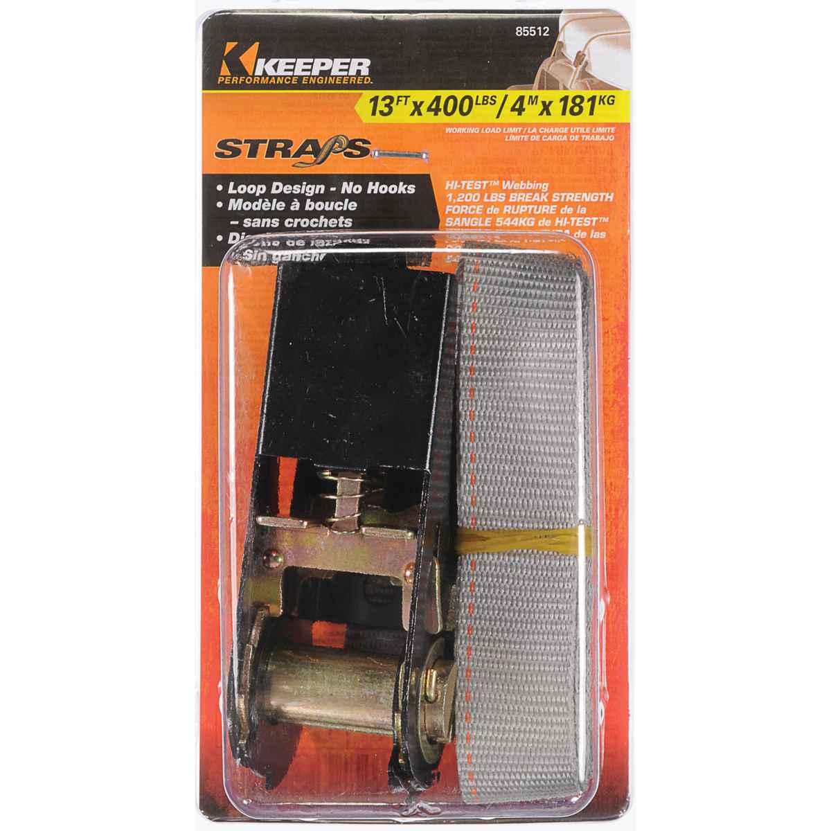 Keeper 85512  13' x 1" Gray Tie-Down 400 lbs