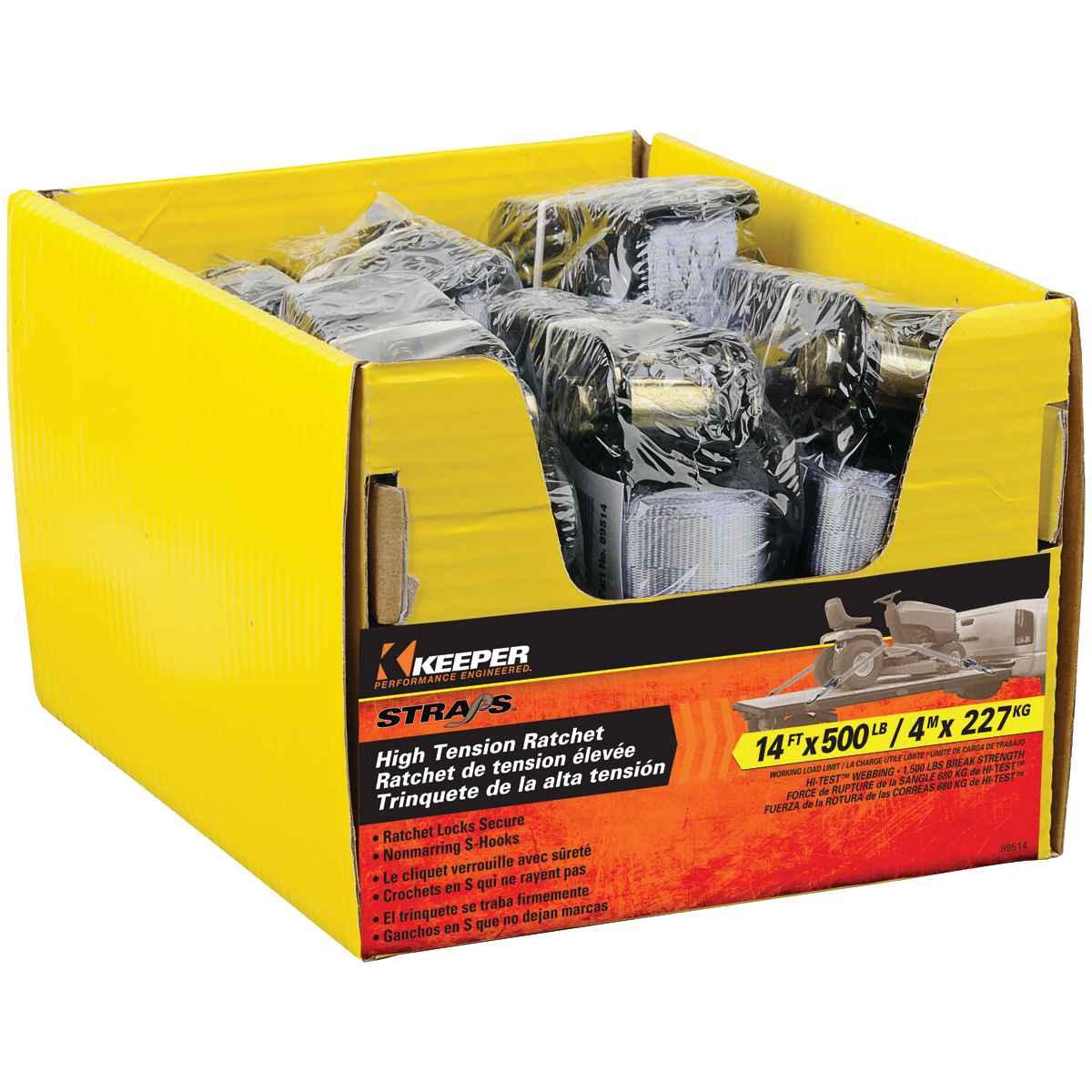 Keeper 89514 14' x 1" Gray Tie-Down S-Hook 500 lbs