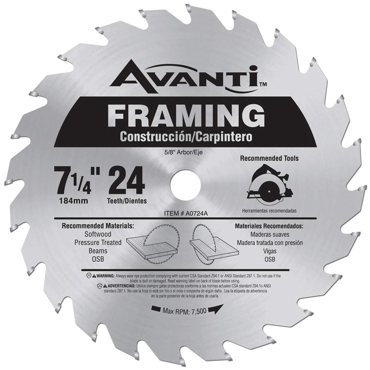 AVANTI 7-1/4"X24 FRAMING BLADE