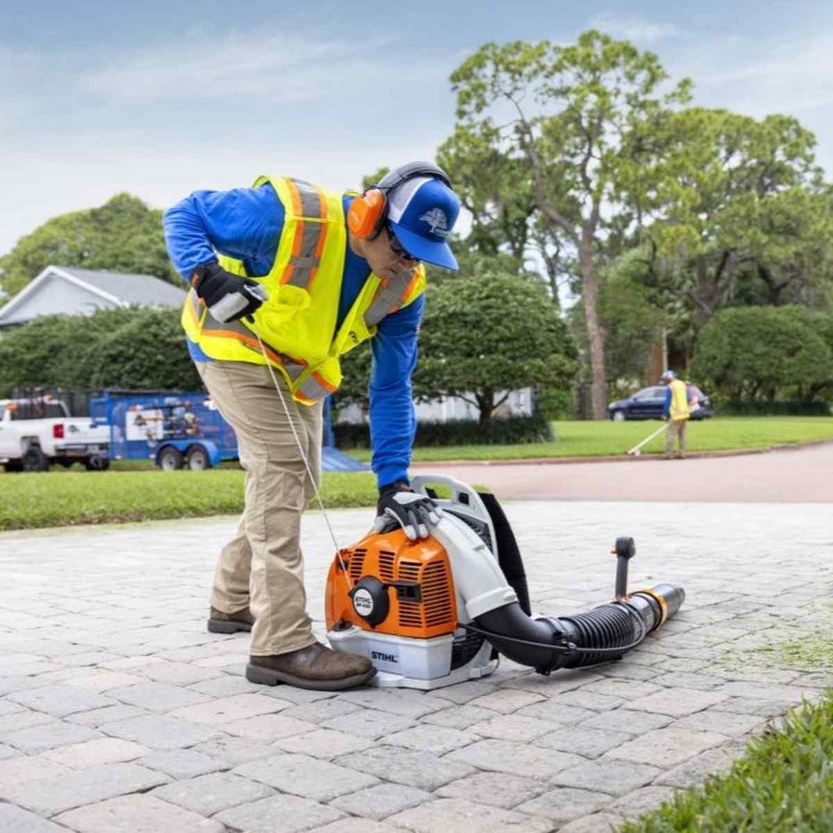 BR 450 Backpack Blower 63.3cc Engine 28 Newtons Blowing Force Alt #2