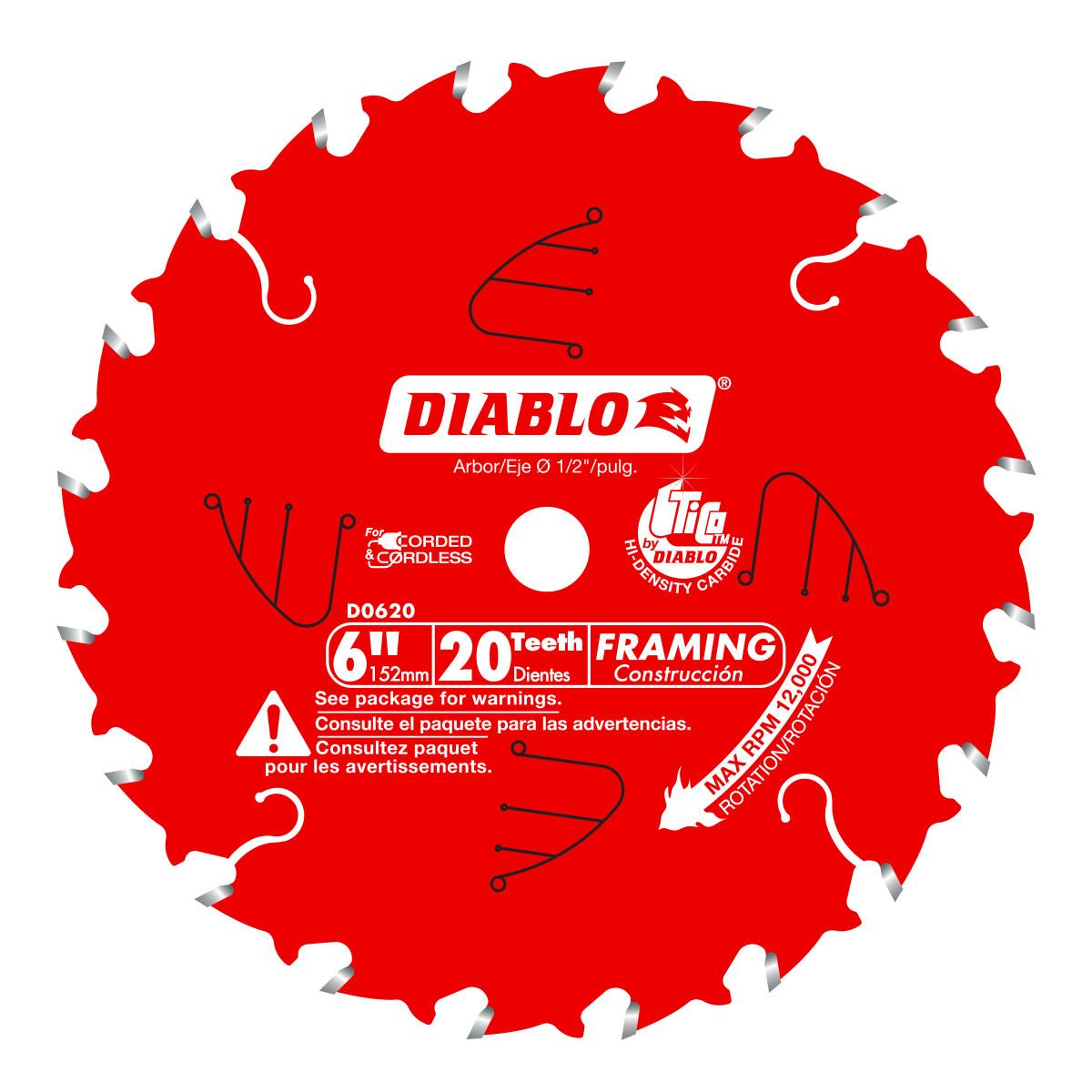 6 in. x 20 Tooth Framing Saw Blade for Porter Cable Saw Boss