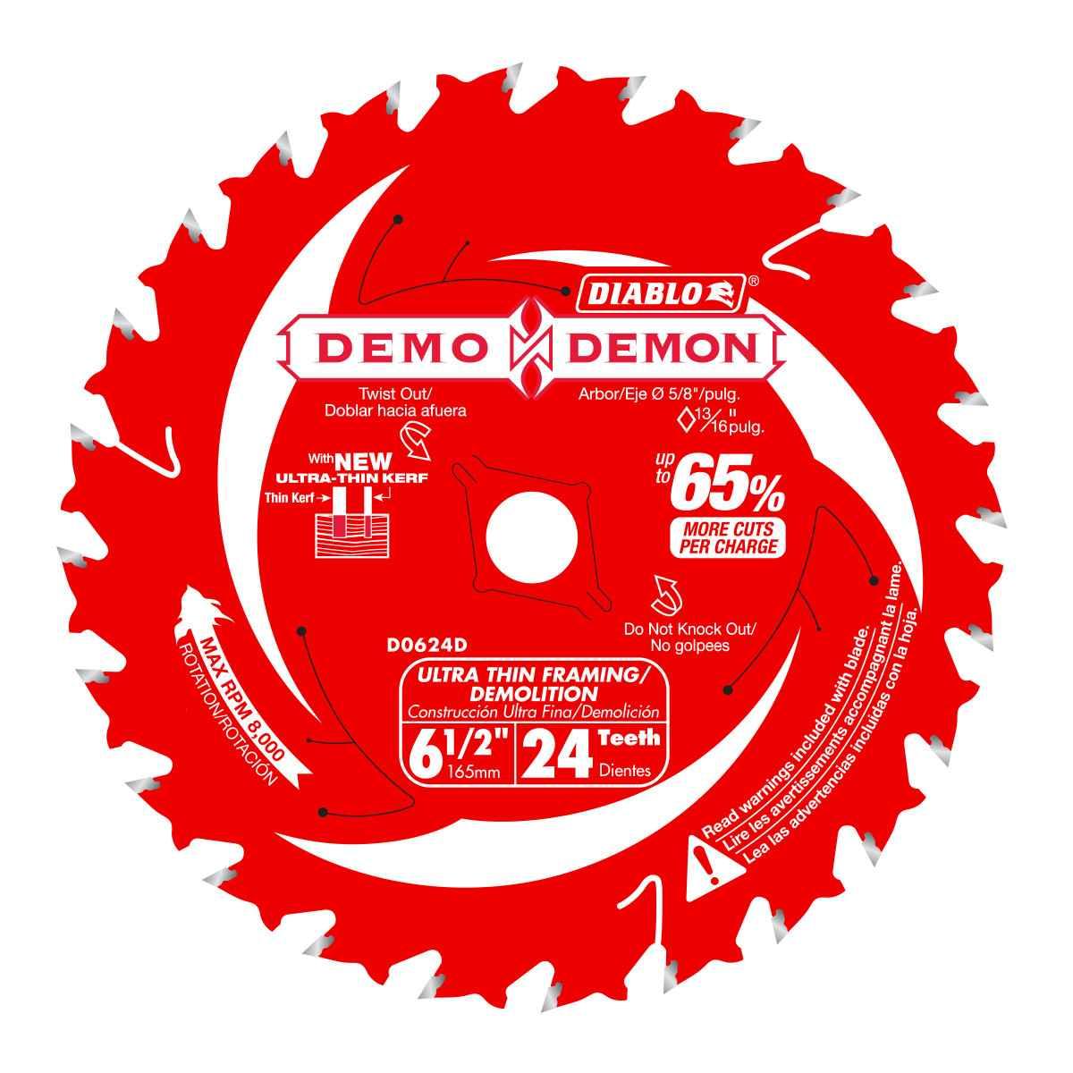 6-1/2 in. 24-Tooth Ultra-Thin Framing/Demolition Saw Blade