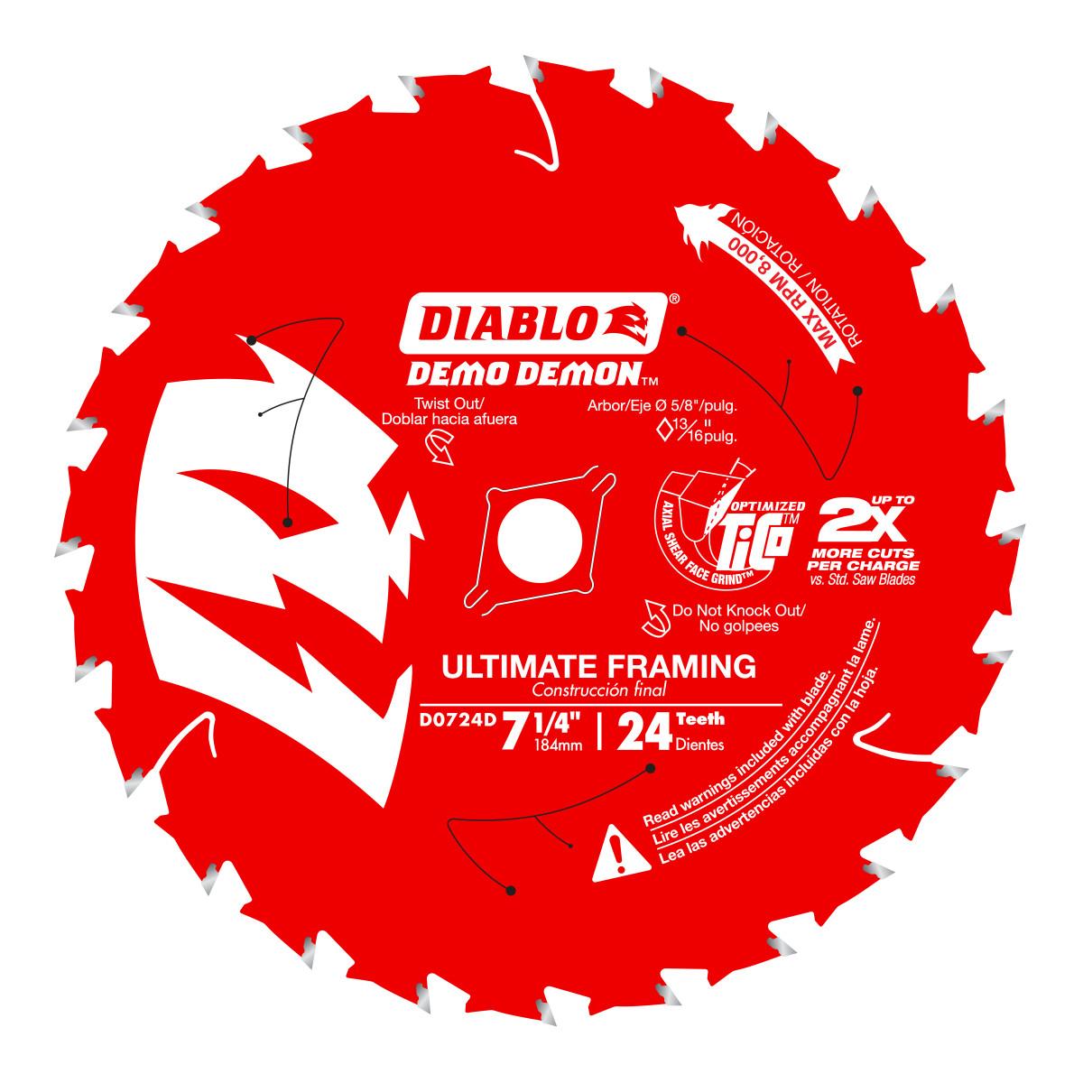 7-1/4 in. 24-Tooth Demo Demon™ Framing/Demolition Saw Blade