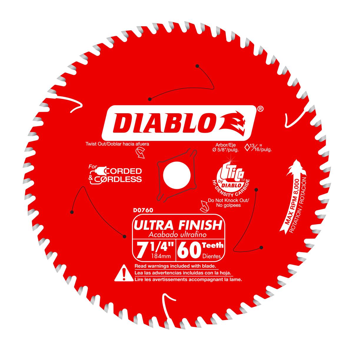 7-1/4 in. x 60 Tooth Ultra Finish Saw Blade