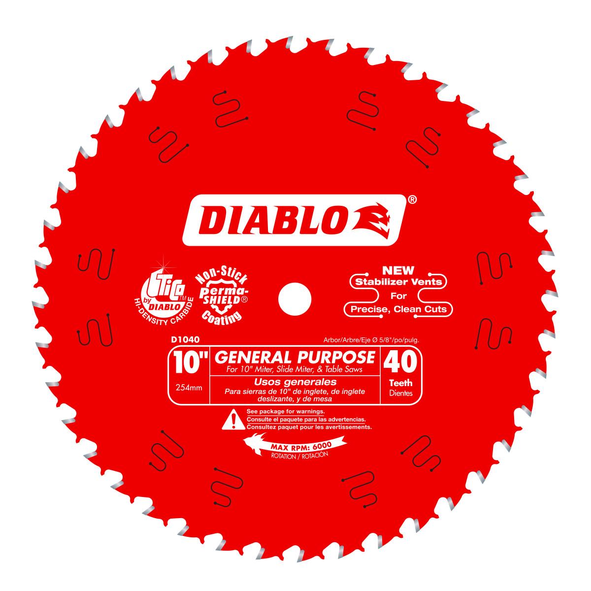 10 in. x 40 Tooth General Purpose Saw Blade
