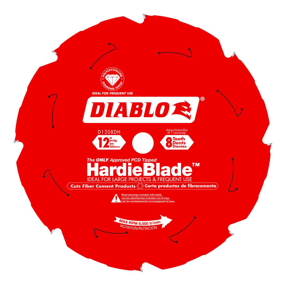 12 in. x 8 Tooth (PCD) Fiber Cement HardieBlade