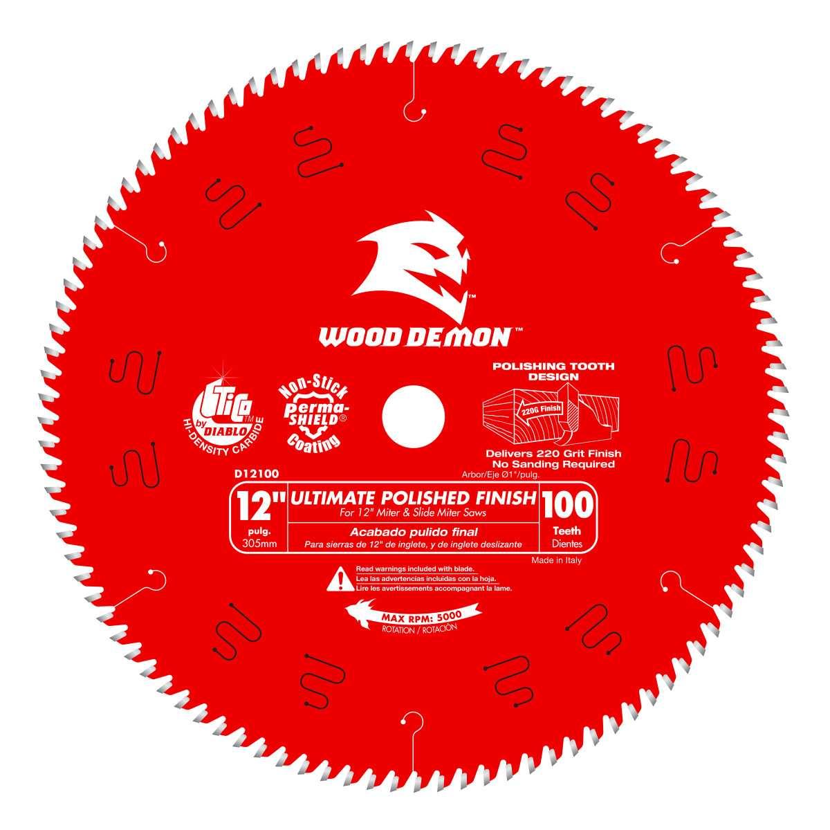 12 in. x 100 Tooth Ultimate Polished Finish Saw Blade