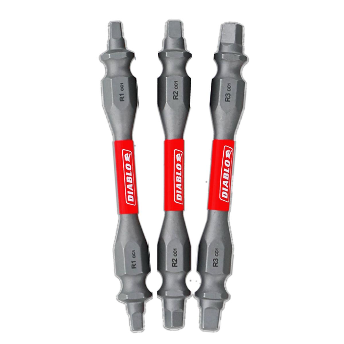 2-1/2 in. Double-Ended Square Drive Bit Assorted Pack (3-Piece)