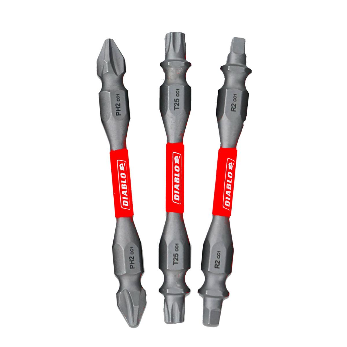 2-1/2 in. Double-Ended Phillips, Square and Torx Drive Bit Assorted Pack (3-Piece)