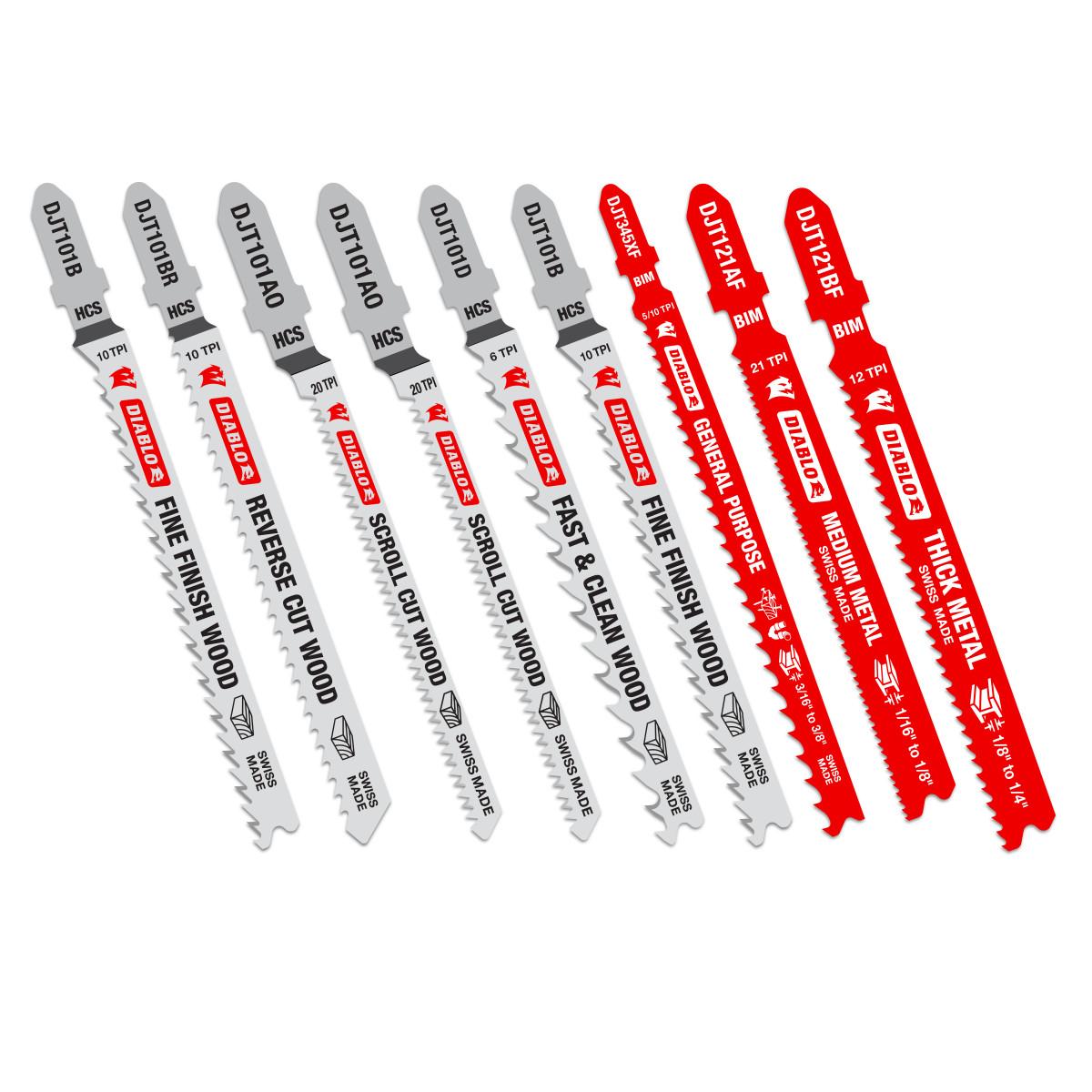 10 pc T-Shank Jig Saw Blade Set for Wood & Metal (10-Piece)