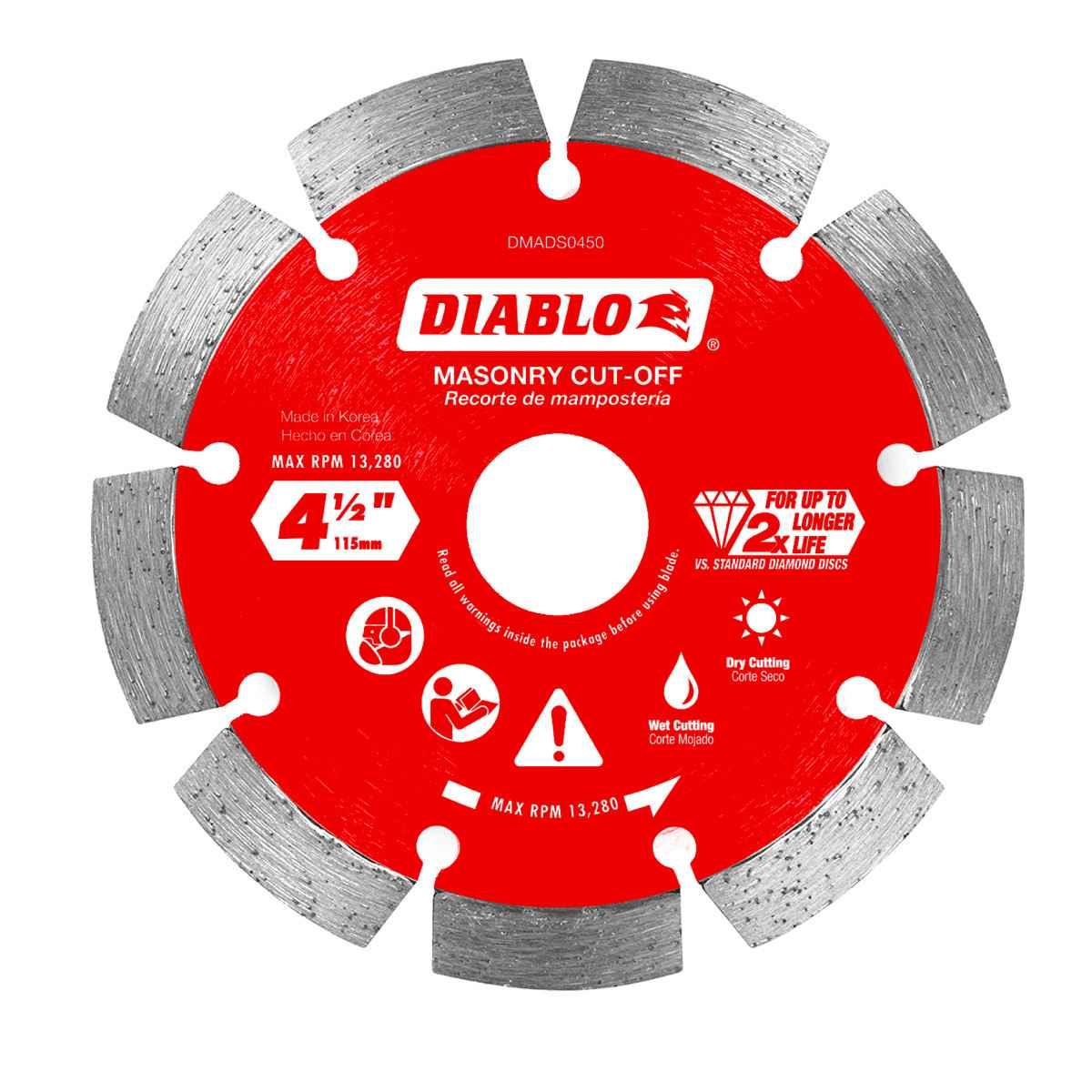 4-1/2 in. Diamond Segmented Cut-Off Discs for Masonry