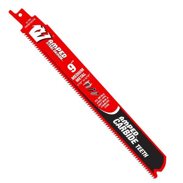 Diablo 9 in. 10 TPI Steel Demon® Amped™ Medium Metal Carbide Reciprocating Saw Blade (3-Pack)