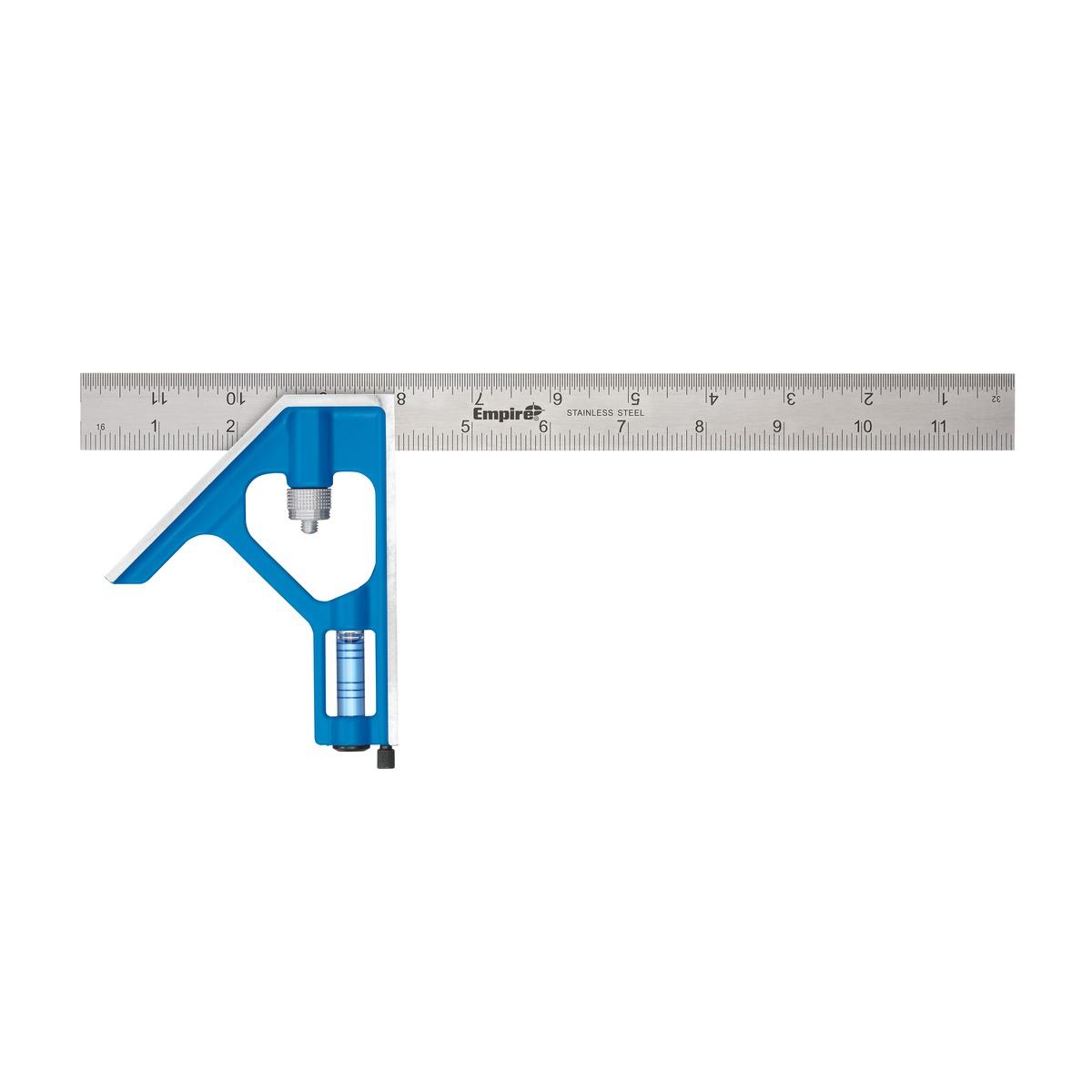 Empire True Blue Series E250 Combination Square, 0.0625 in Graduation, Stainless Steel Blade